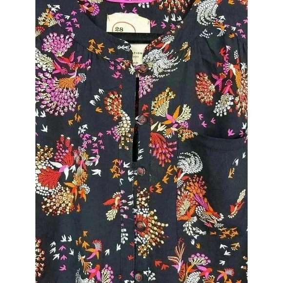 Anthropologie Conversations Top Small 28 of 52 Long sleeves Button Front - Picture 2 of 9